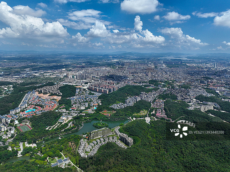 广东省江门市蓬江区圭峰山国家森林公园圭峰山风景区玉台寺航拍图片素材