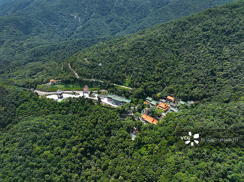 广东省江门市蓬江区圭峰山国家森林公园圭峰山风景区玉台寺航拍图片素材