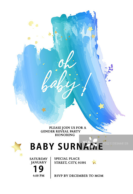 抽象水彩蓝色墨水现代卡片设计图片素材