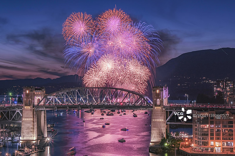 夏季焰火表演图片素材