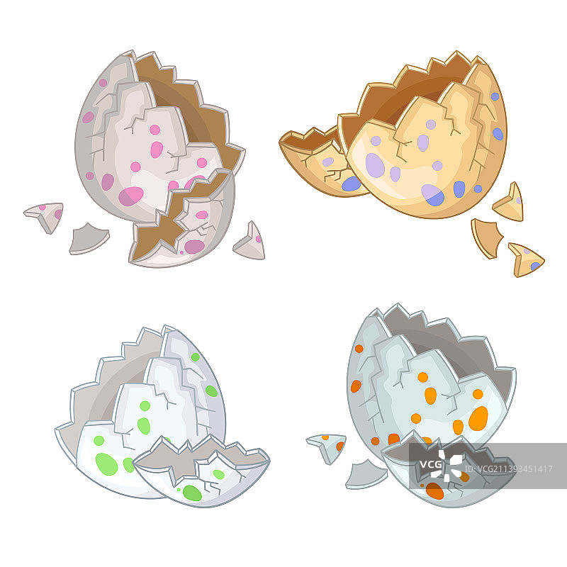 可爱的卡通恐龙蛋合集图片素材