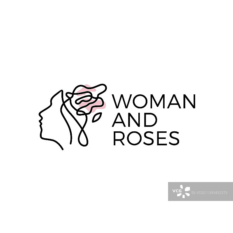 玫瑰花护发美女标志图标图片素材