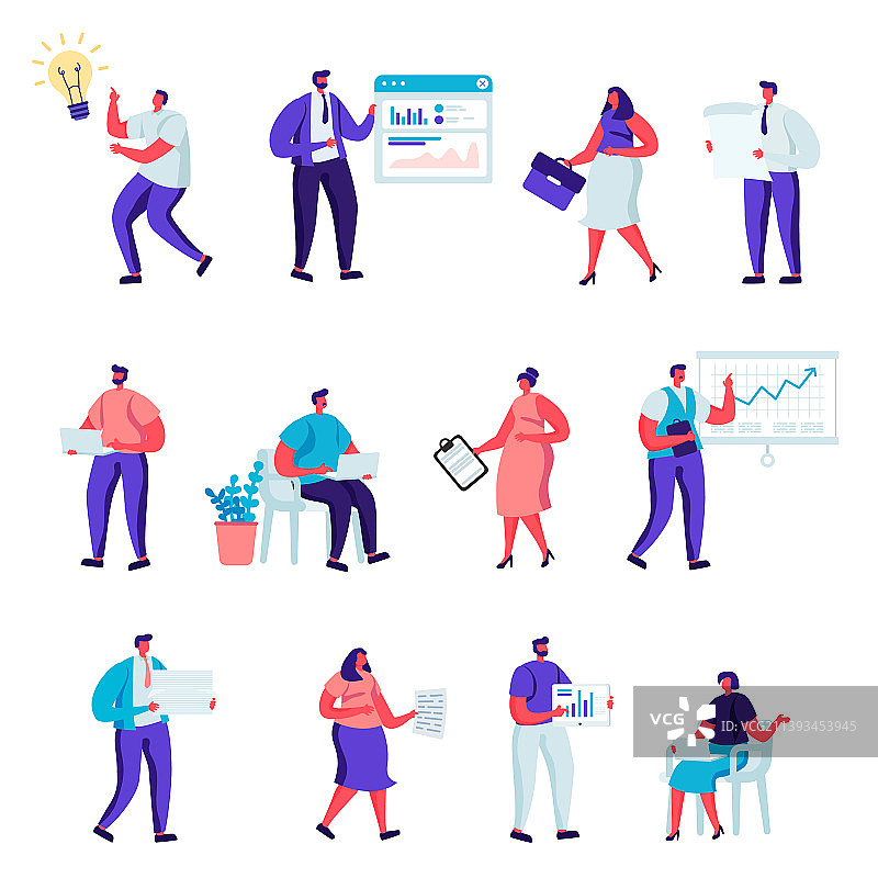 扁平商务办公室人物角色合集图片素材