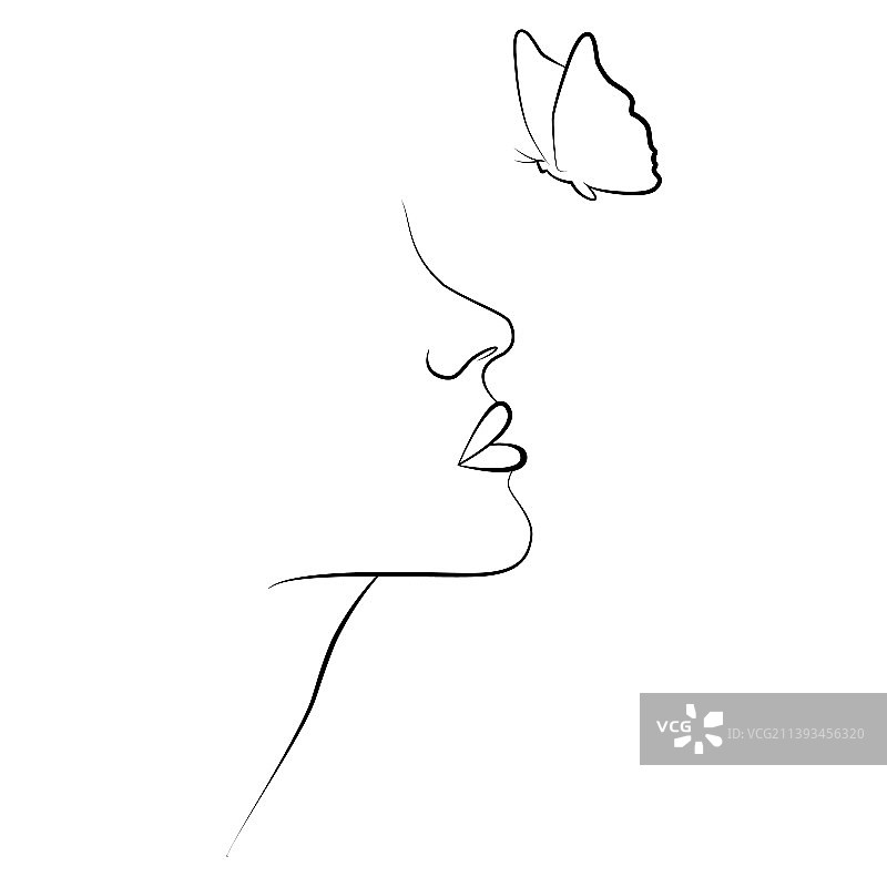 抽象人脸蝴蝶画像图片素材