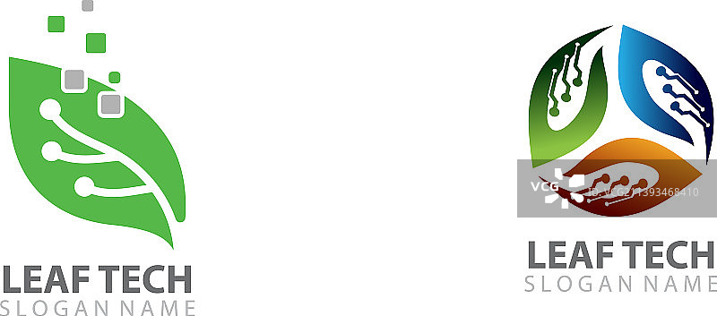 树叶科技概念Logo设计图片素材