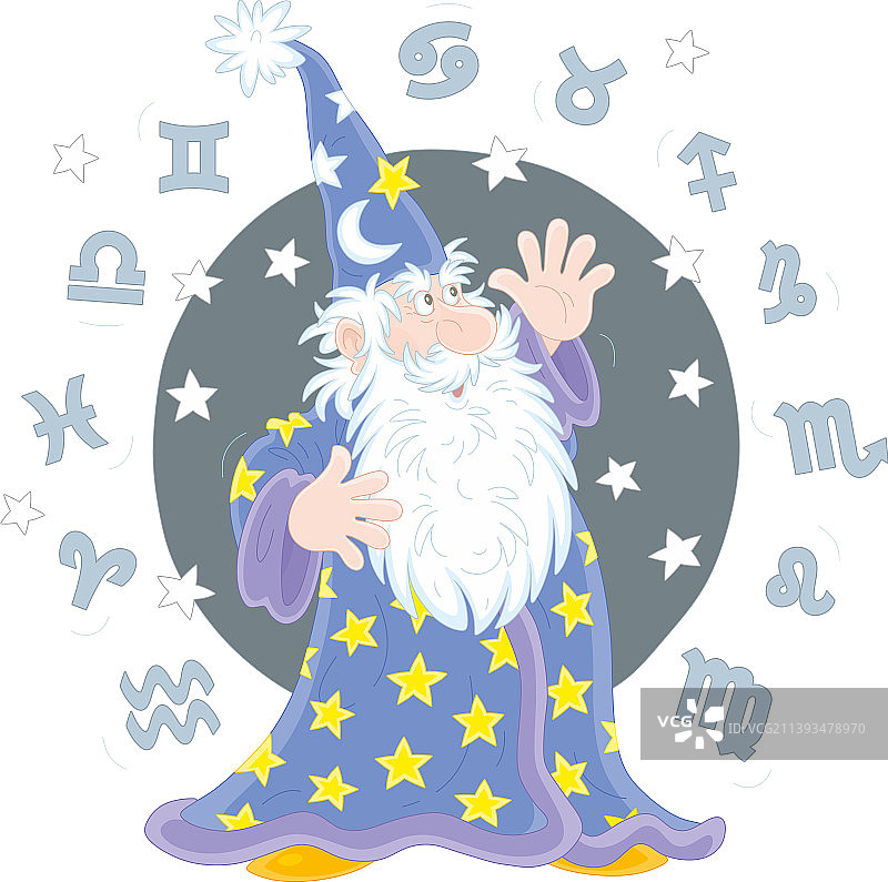 魔术师占星家和十二生肖图片素材