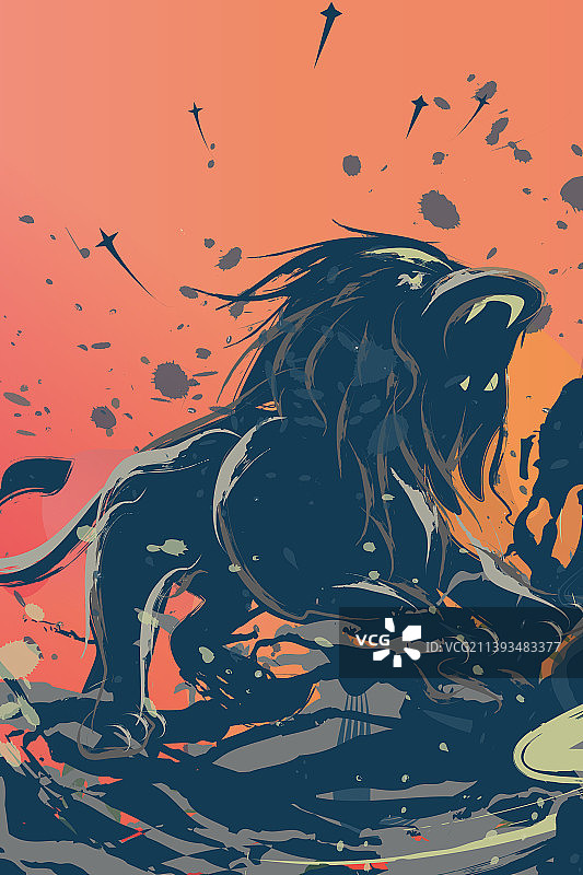 山海经版十二星座系列卡牌插画图片素材