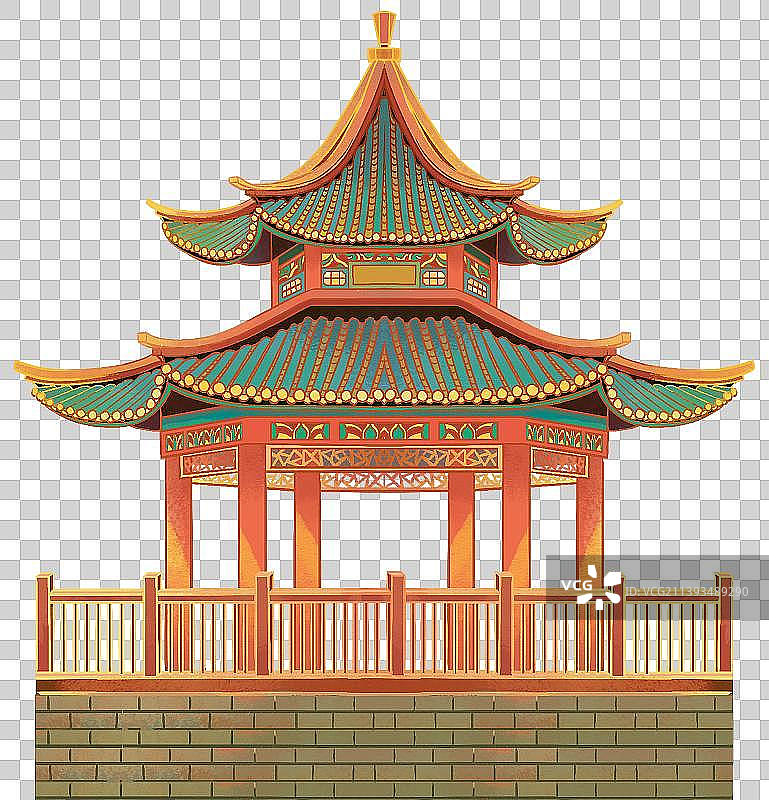 中国古建筑凉亭国潮风图片素材