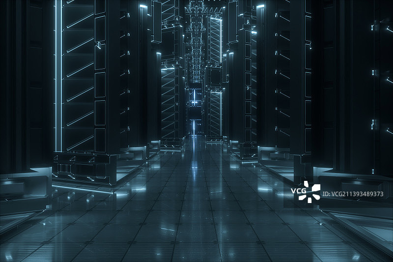 3D抽象科技概念背景空间图片素材