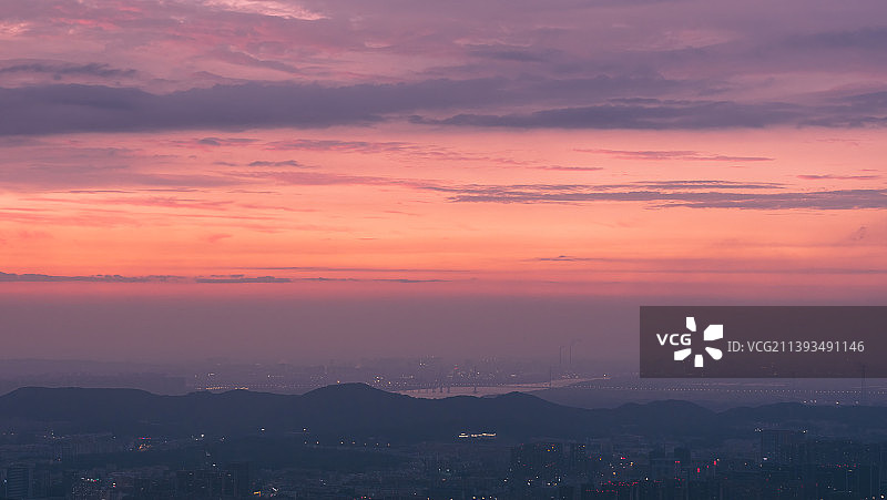 紫金山晚霞图片素材