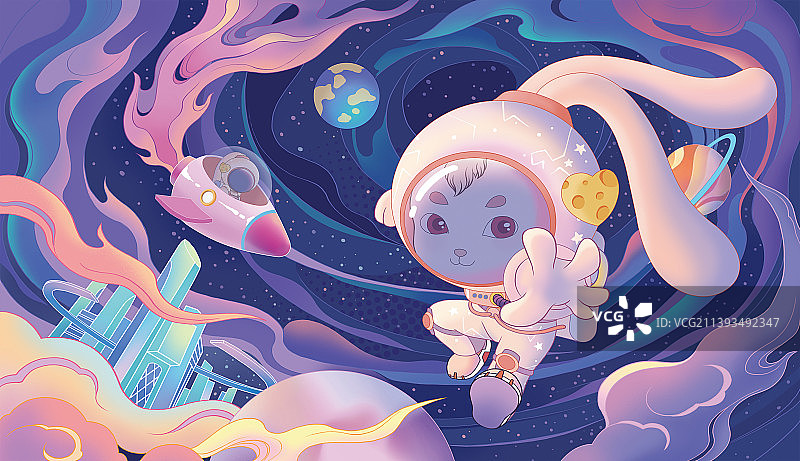 星际宇航兔2023航天图片素材