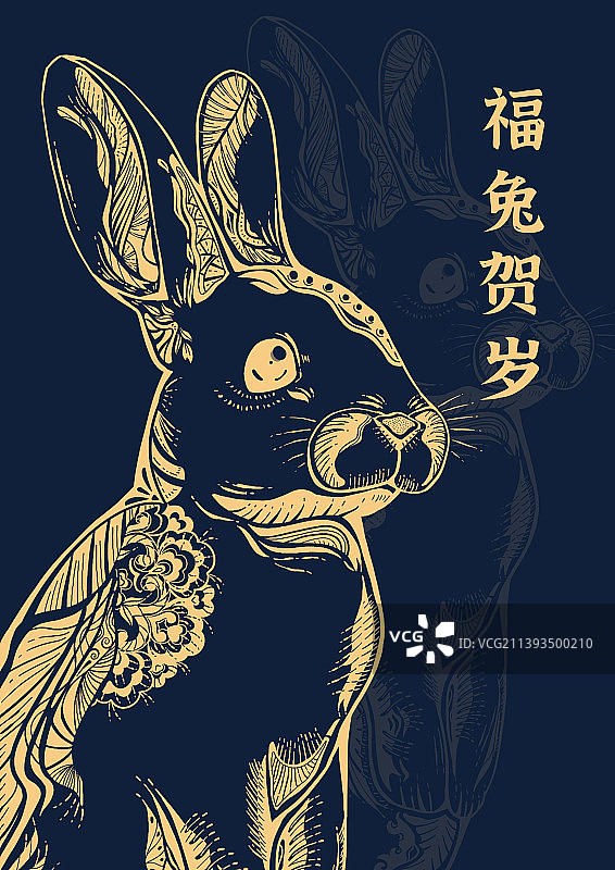 中国风兔年贺岁图片素材