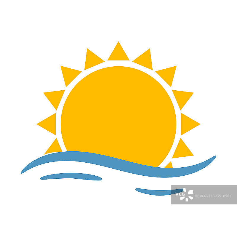 简约太阳海浪抽象图案图片素材