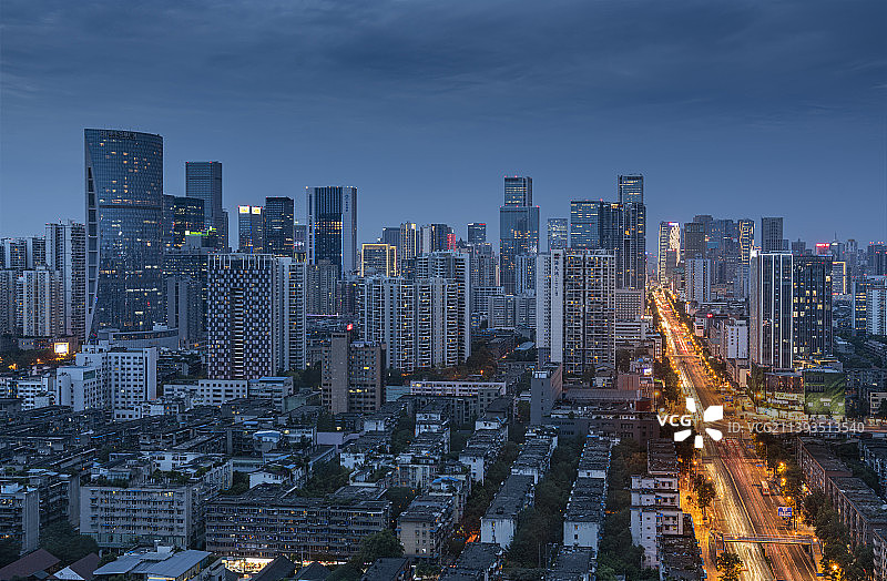成都蜀都大道夜景图片素材