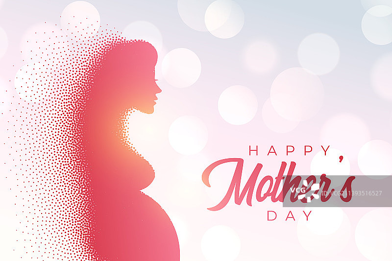 粒子风格孕妇母亲节贺卡图片素材