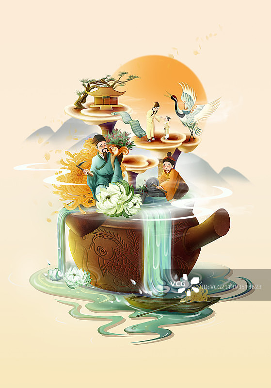 微观场景插画——本草纲目图片素材