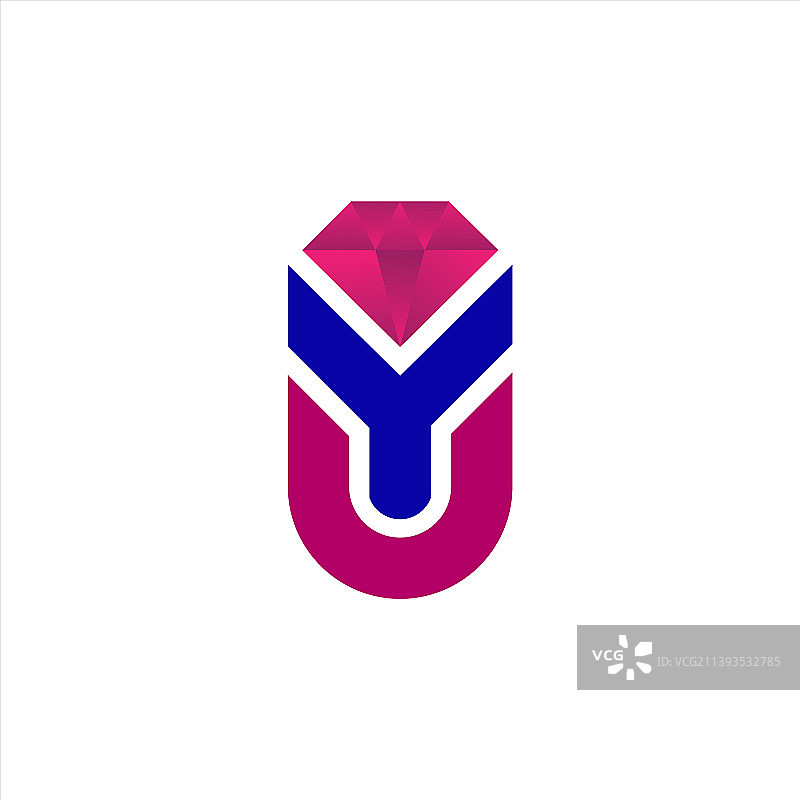 钻石珠宝U字母标志图片素材