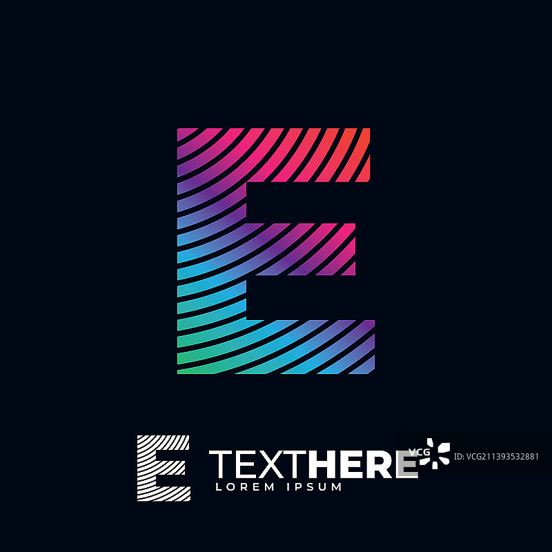 E字母彩色现代数字logo图片素材