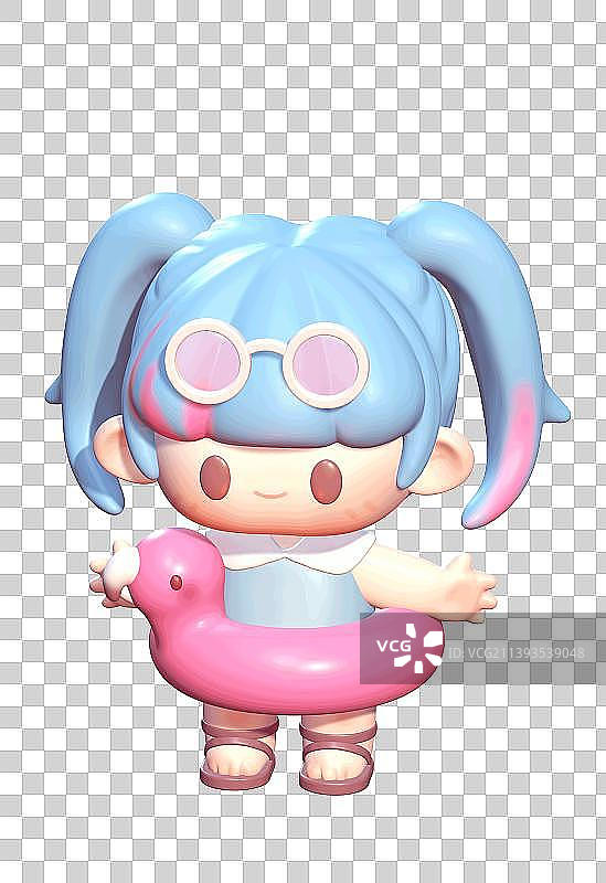 可爱沙滩女孩图片素材