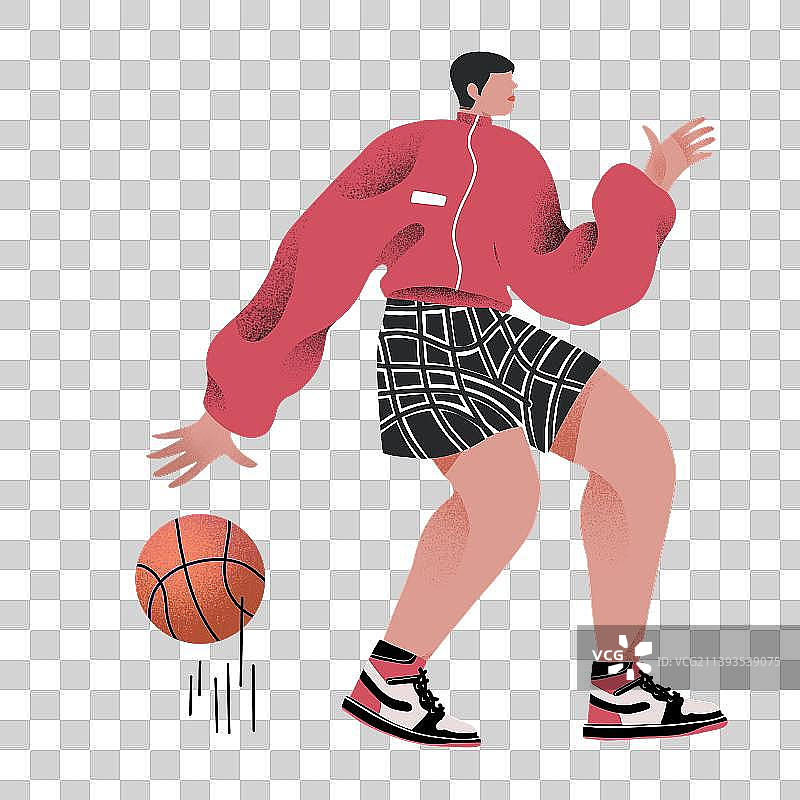 人物运动元素插画扁平男孩女孩打篮球户外聊天学生图片素材