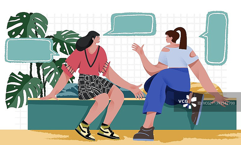 聊天医院休息区女生闺蜜谈话漫画交流图片素材