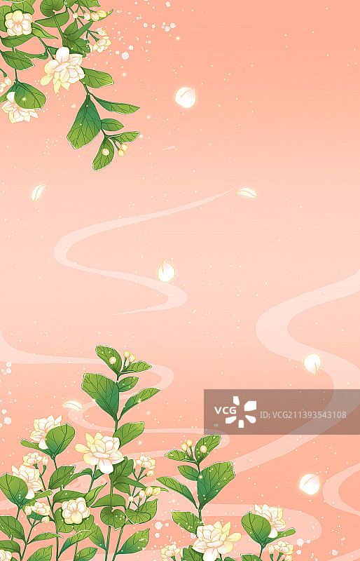 古风茉莉花背景图片素材
