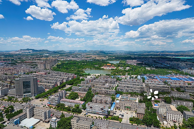 河北唐山丰润区城区航拍图片素材