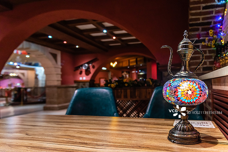 冬天中国伏尔加庄园的伏特加酒堡内部建筑图片素材