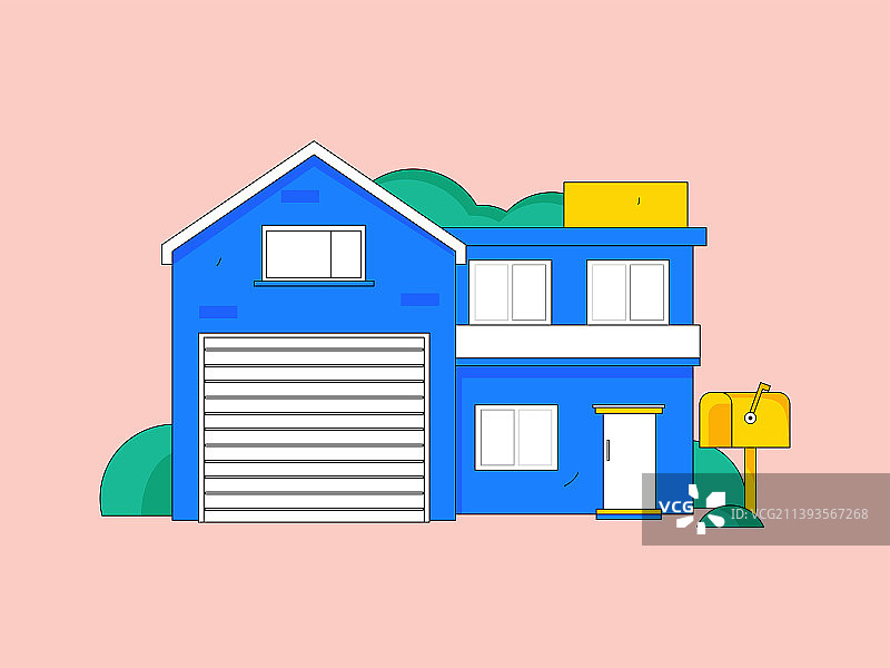 城市中的屋子建筑矢量概念运营插画图片素材