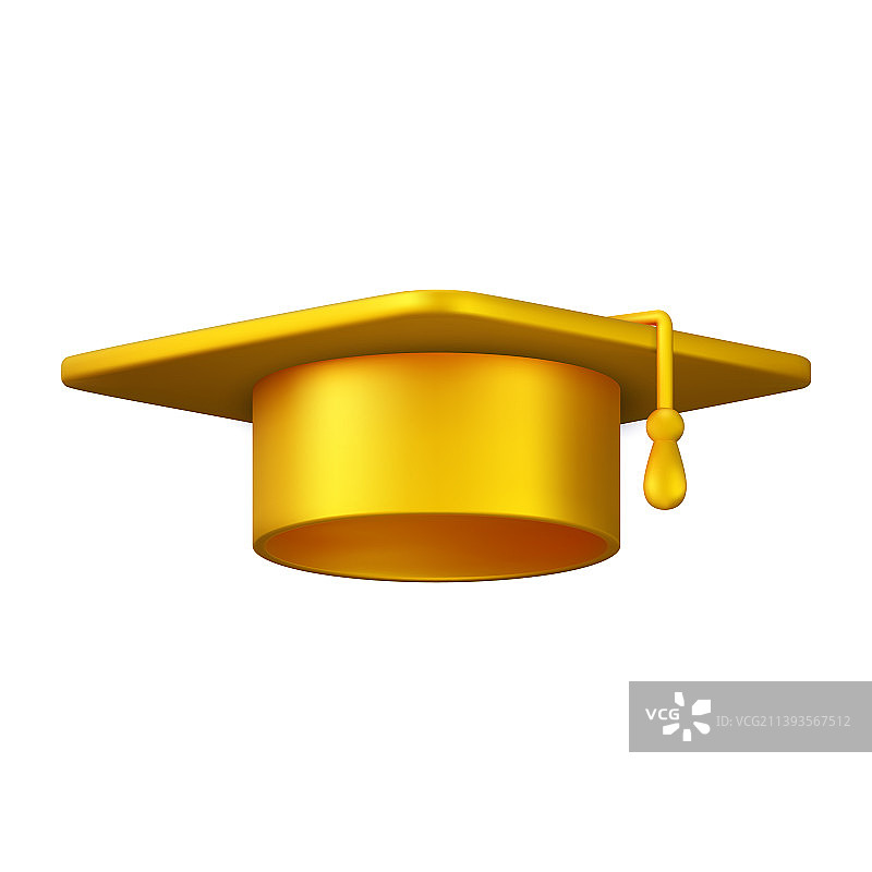3D毕业帽图标图片素材