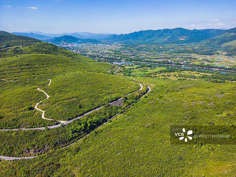 航拍桂林磨盘山公路图片素材