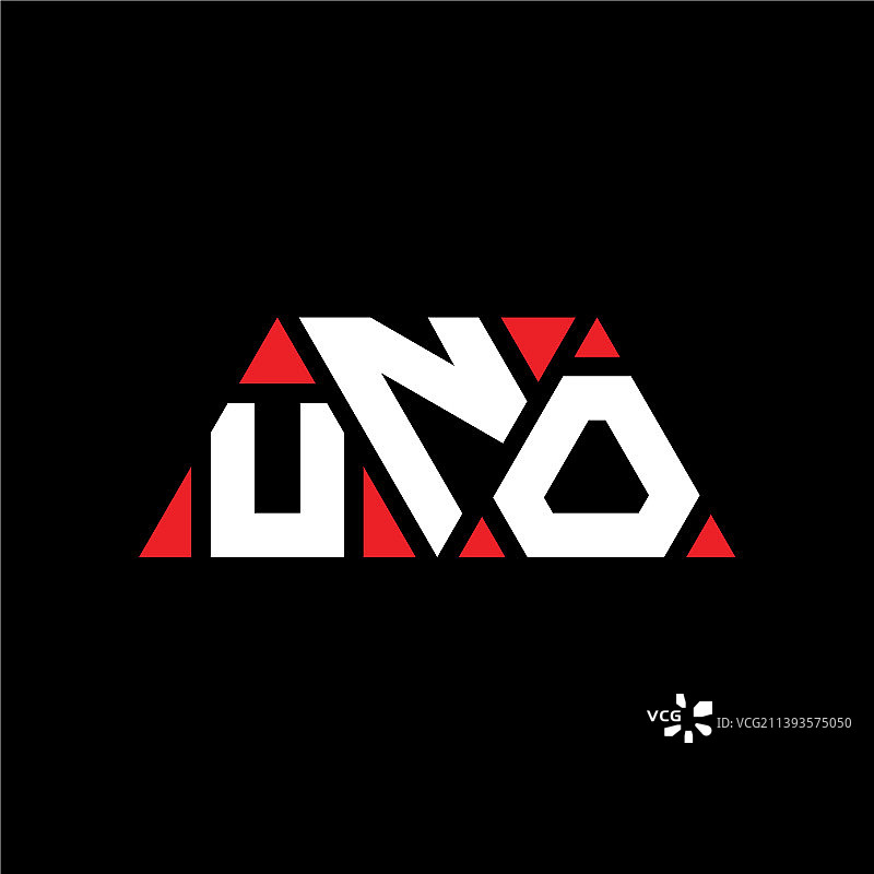 带有三角形的UNO三角形字母标志设计图片素材