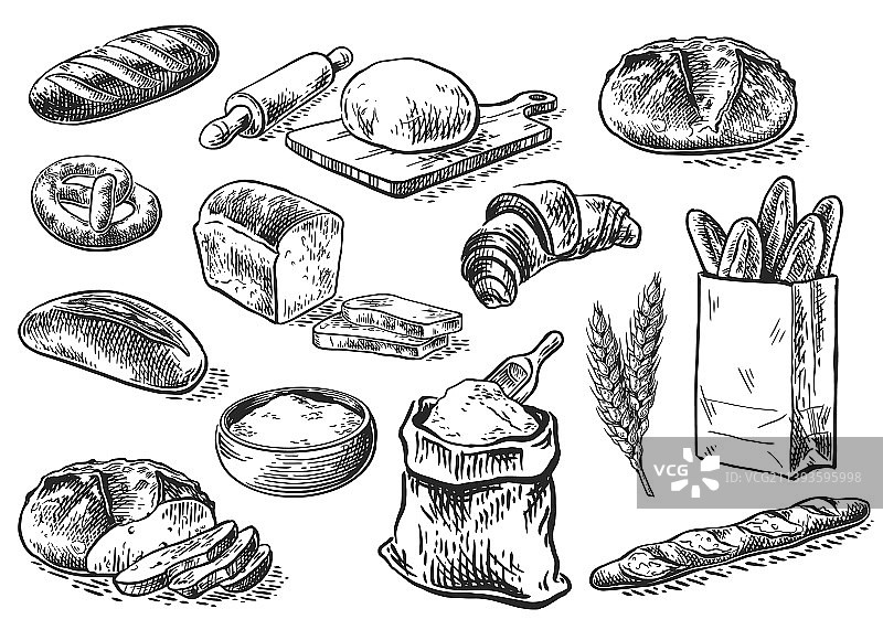 面包草图集图片素材
