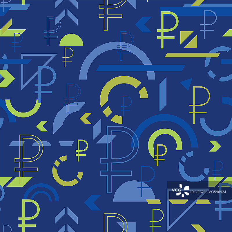 俄罗斯卢布图标几何无缝图案图片素材