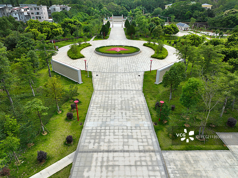 广东省惠州市惠东县安墩镇粤赣湘边联队纪念公园航拍图片素材