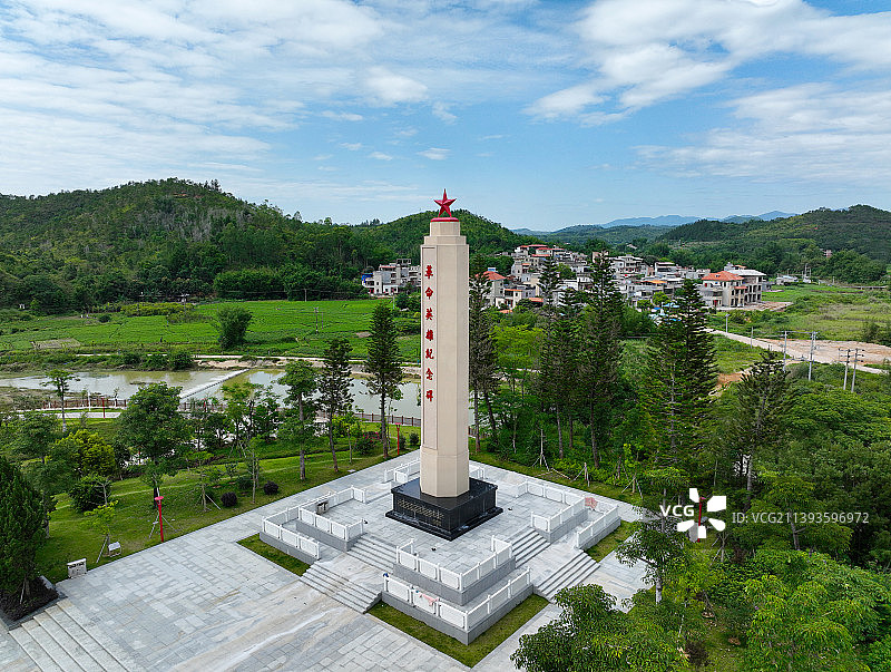 广东省惠州市惠东县安墩镇粤赣湘边联队纪念公园航拍图片素材