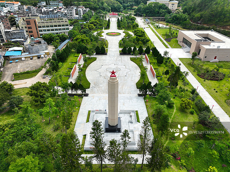 广东省惠州市惠东县安墩镇粤赣湘边联队纪念公园航拍图片素材