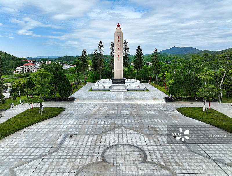 广东省惠州市惠东县安墩镇粤赣湘边联队纪念公园航拍图片素材