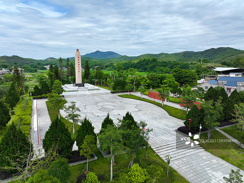 广东省惠州市惠东县安墩镇粤赣湘边联队纪念公园航拍图片素材