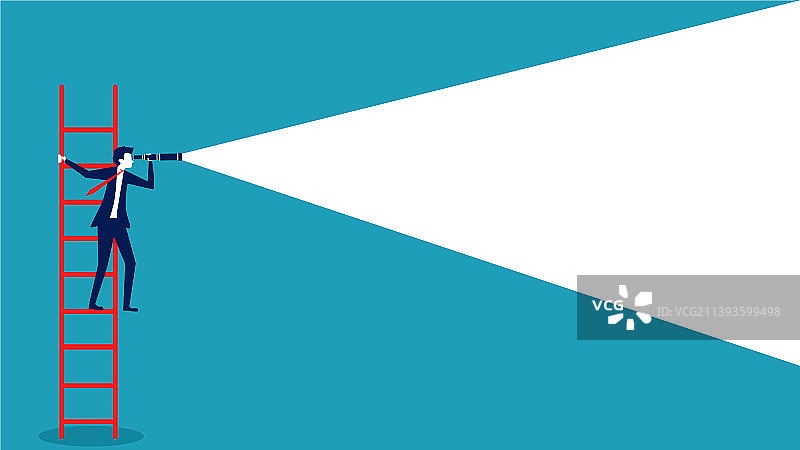 商务人士望远镜远景图片素材