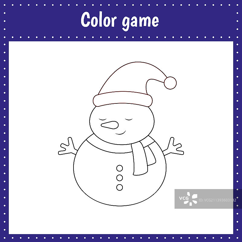 雪人涂色页图片素材