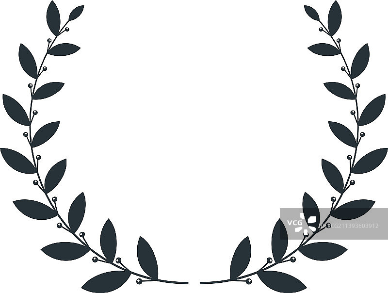 月桂花环装饰元素图片素材