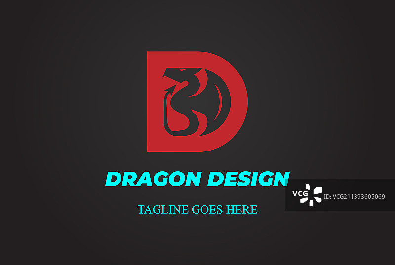 简约红色首字母D龙蛇图片素材