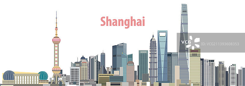 上海城市天际线图片素材