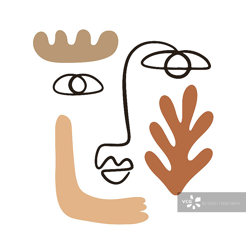 连续线条极简抽象艺术图片素材