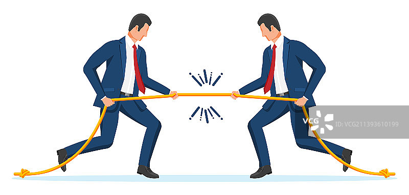 两位商人拉绳子图片素材