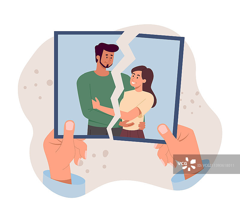 双手撕裂照片图片素材