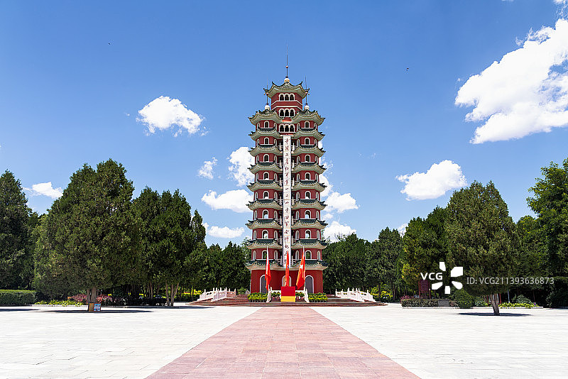 会宁红军长征会师塔图片素材