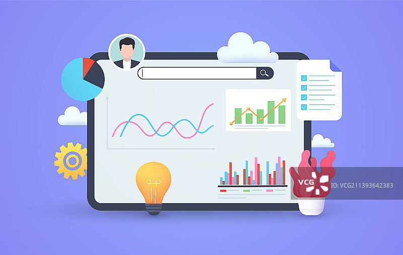 金融数据分析平板图片素材