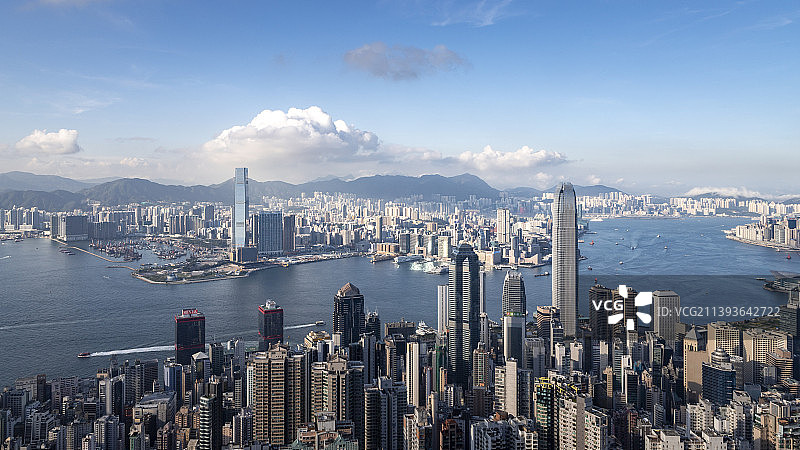 香港太平山顶俯瞰图片素材